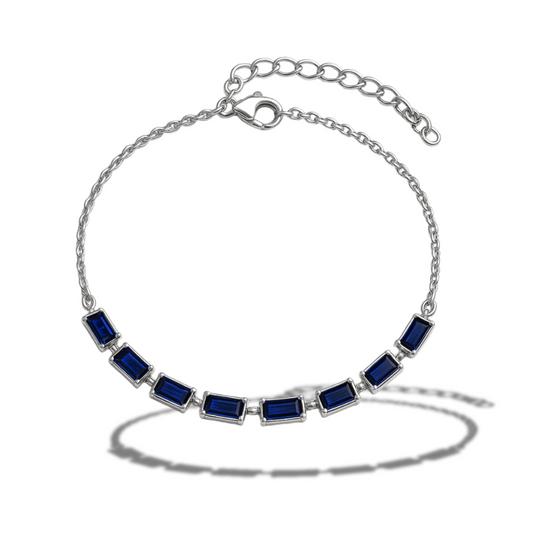 Brățară de picior cu dreptunghiuri albastre