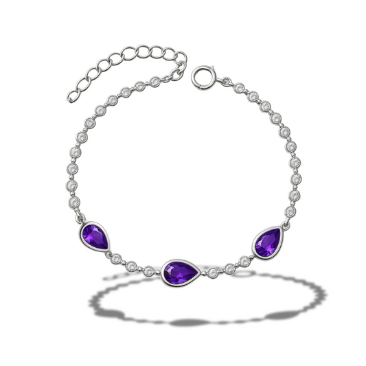 Brățară din zirconii cu lacrimi mov