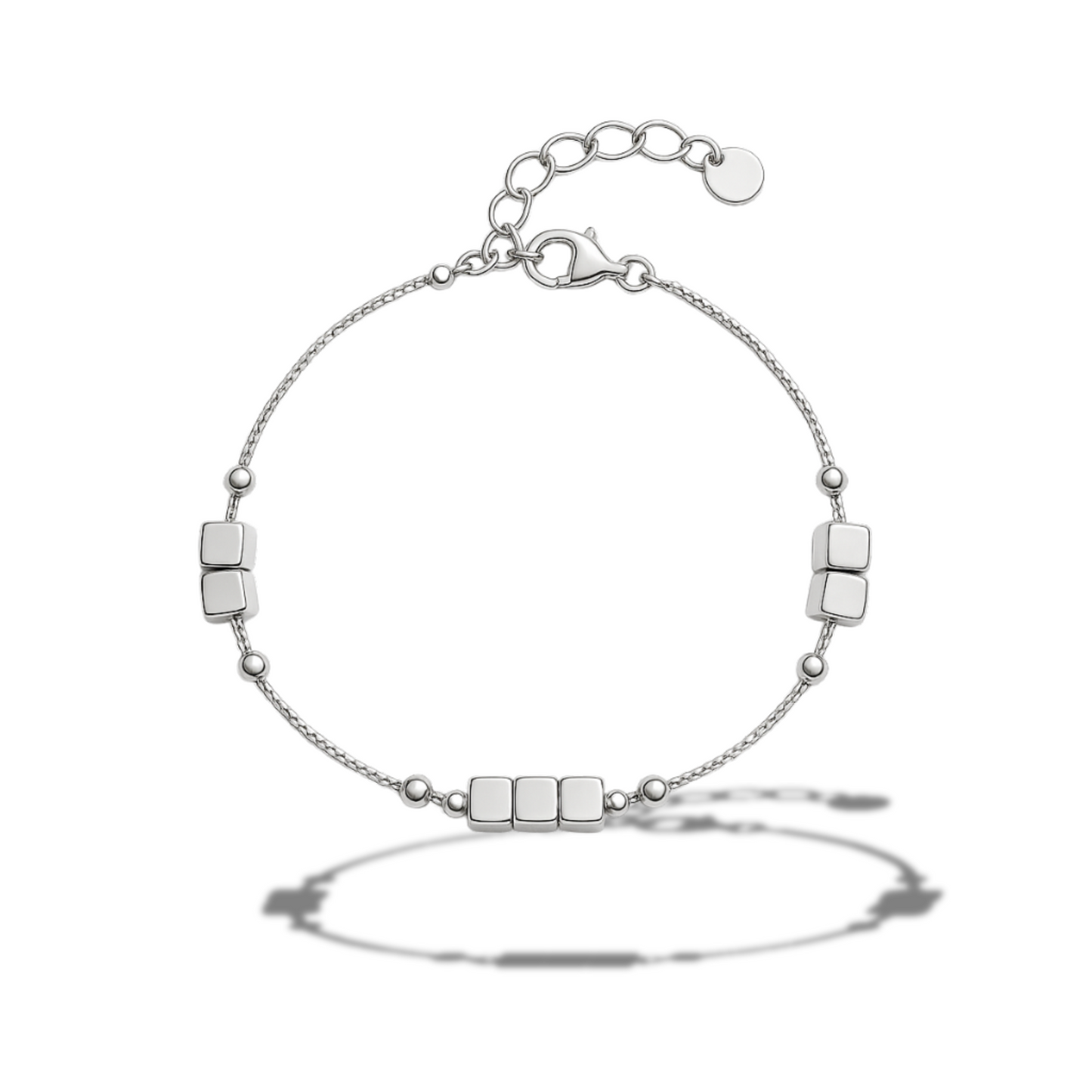 Brățară minimalista cu biluțe si cuburi