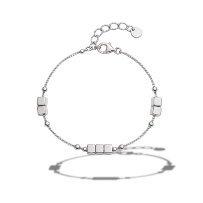 Brățară minimalista cu biluțe si cuburi