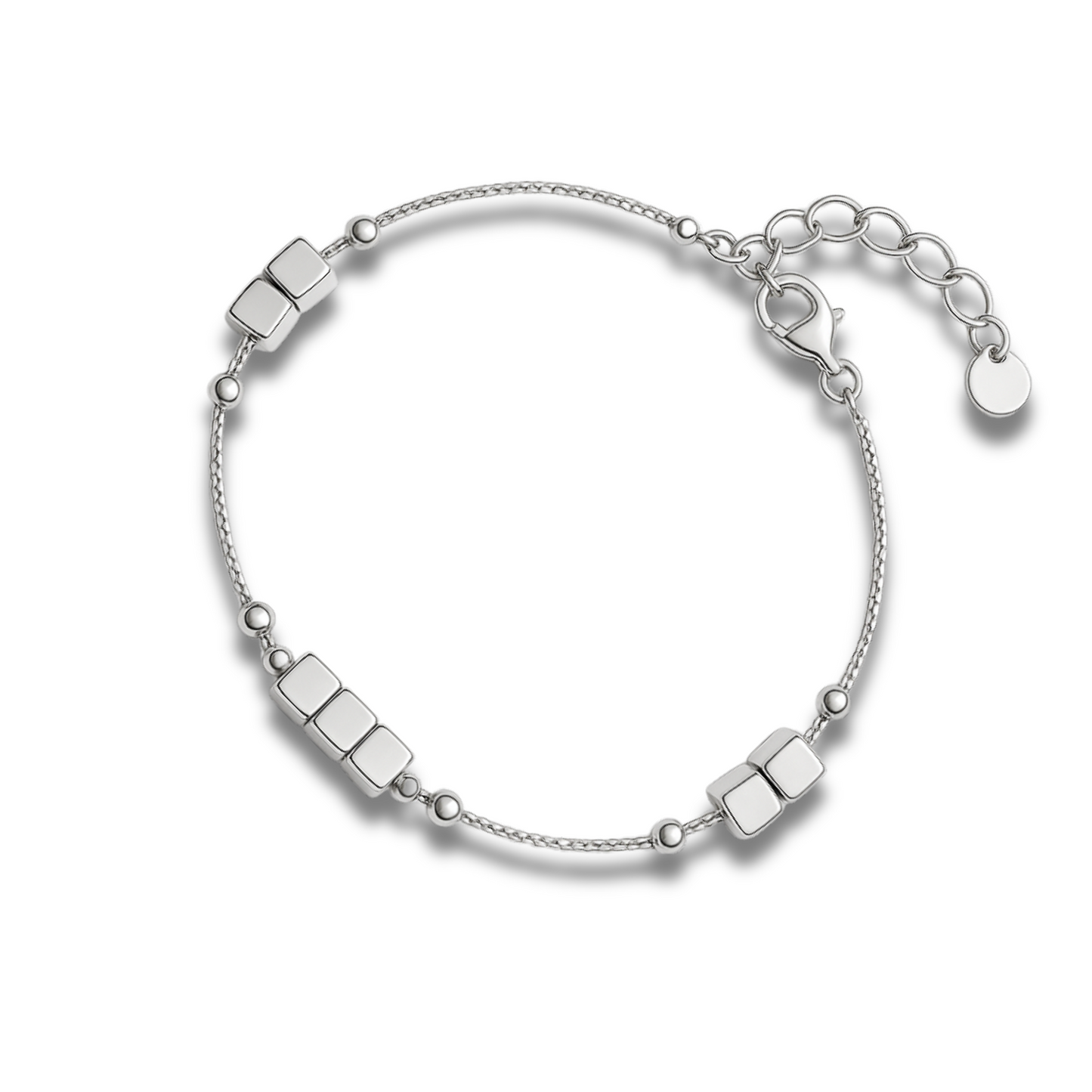 Brățară minimalista cu biluțe si cuburi