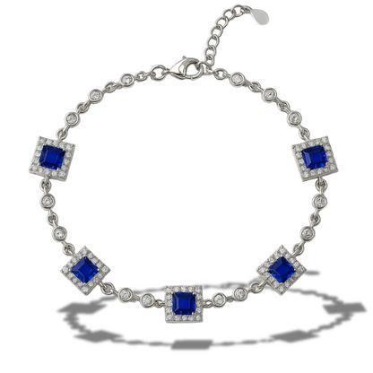 Brățară eleganta din zirconii si pătrate albastre