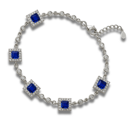 Brățară eleganta din zirconii si pătrate albastre