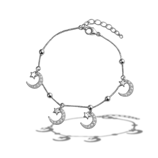 Brățară cu biluțe si luna-stea