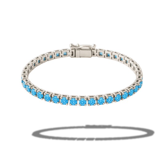 Brățară tennis round cut 2 mm bleu regal