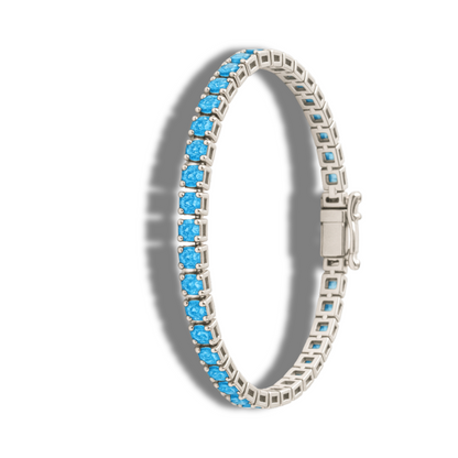 Brățară tennis round cut 2 mm bleu regal