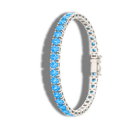 Brățară tennis round cut 3 mm bleu regal