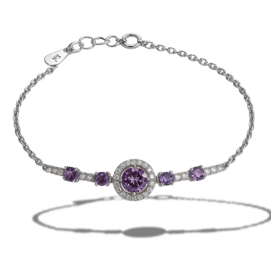 Brățară eleganta semi-tennis cu cercuri mov