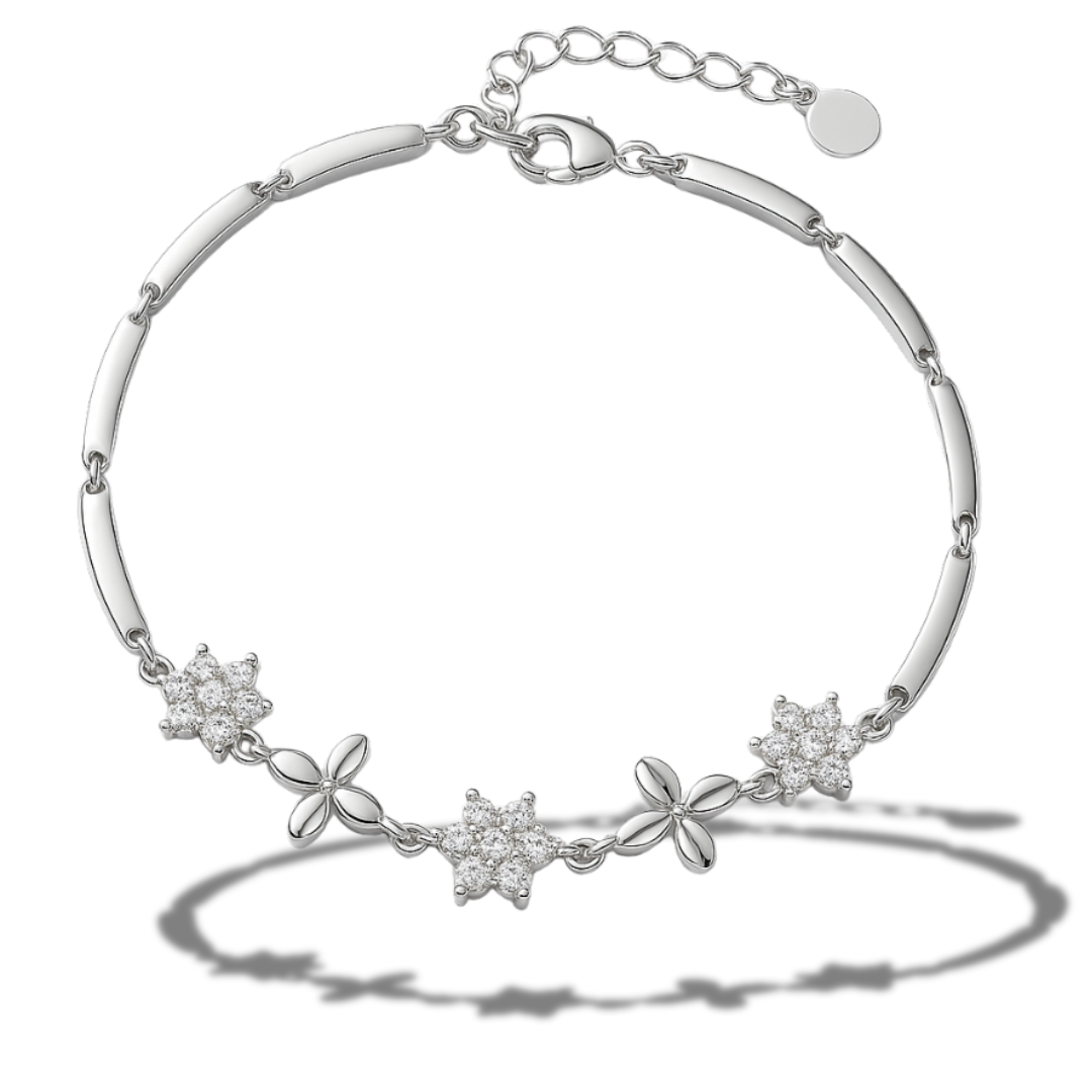 Brățară cu zale si motive florale