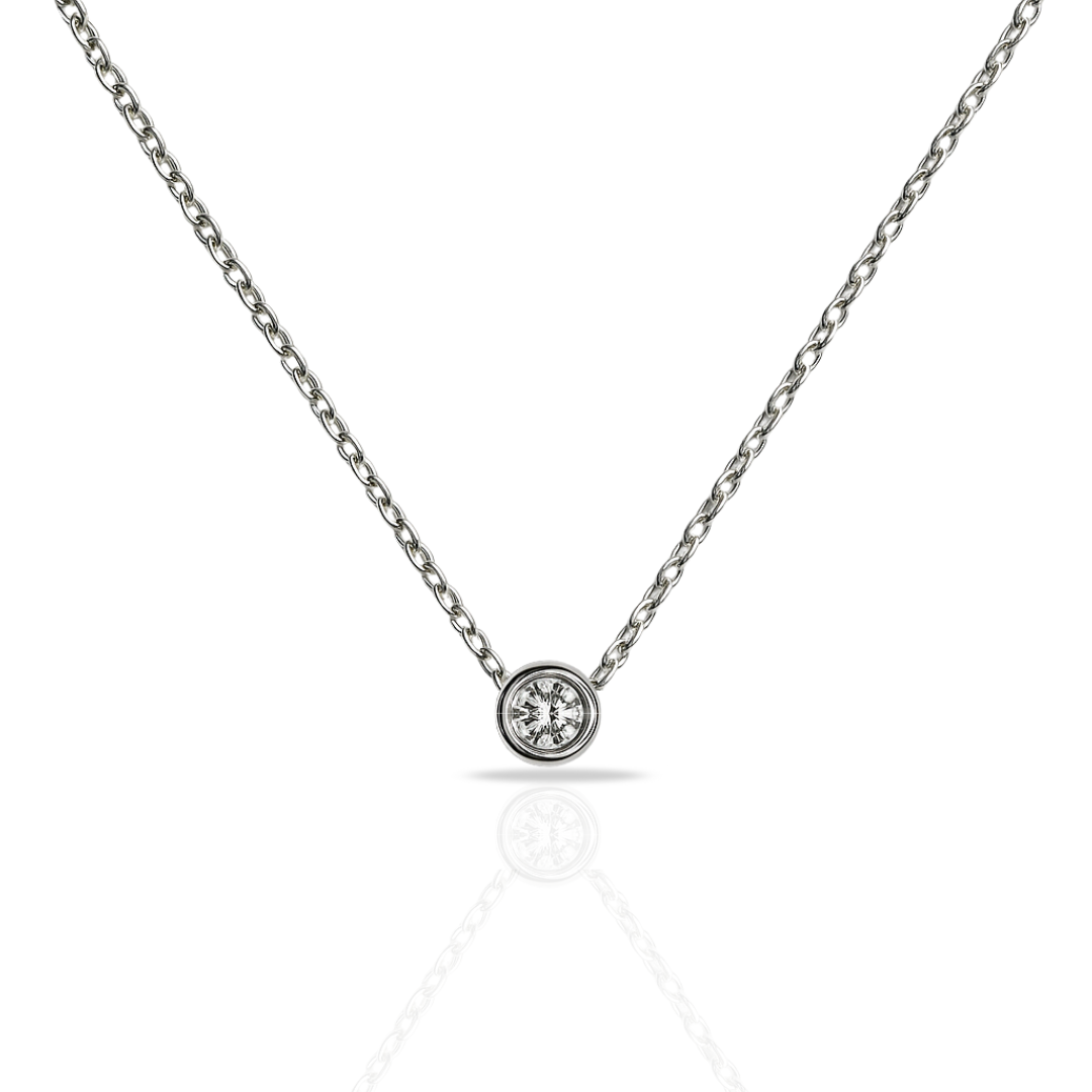 Colier cu zirconia round cut 5 mm