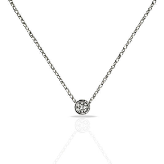 Colier cu zirconia round cut 5 mm
