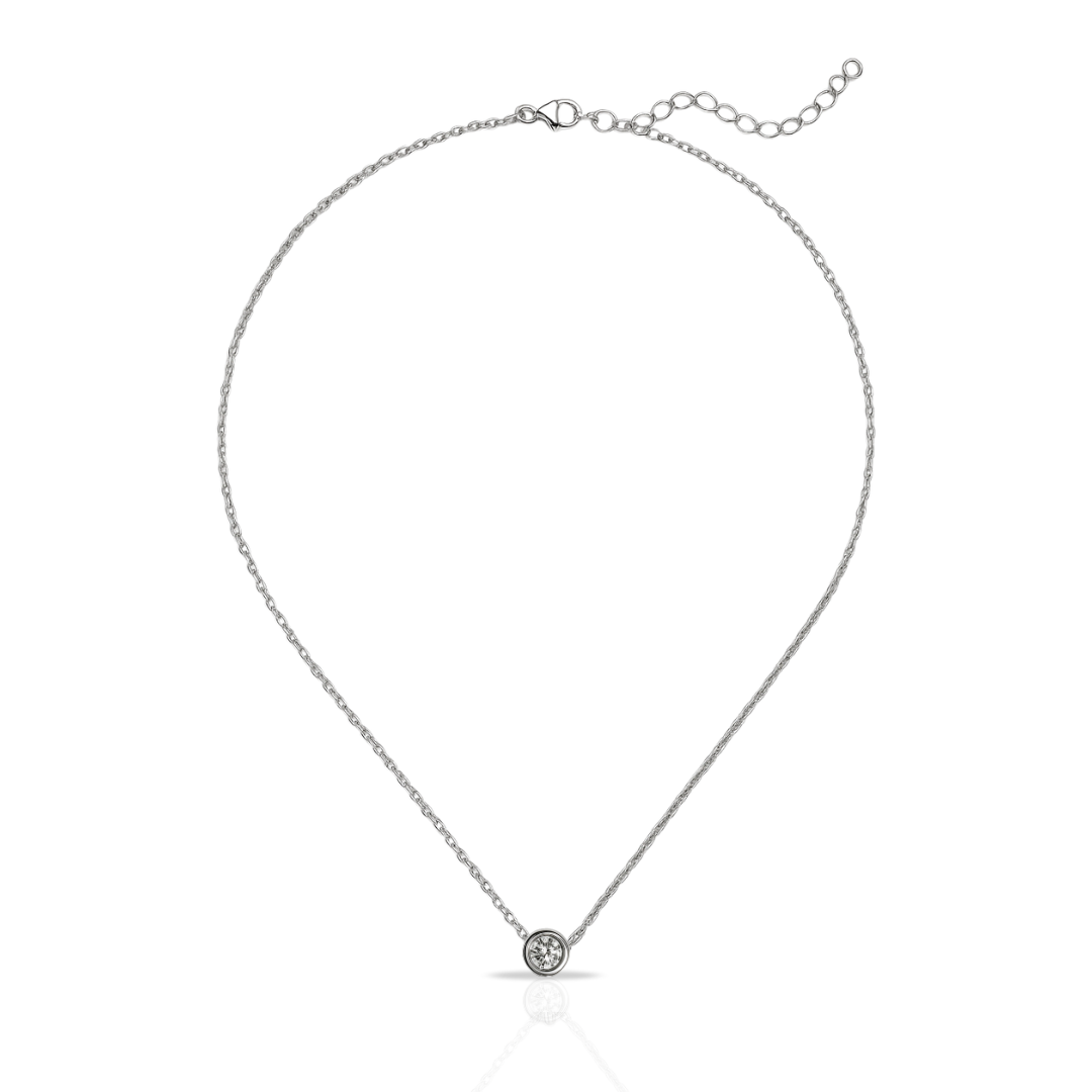 Colier cu zirconia round cut 5 mm