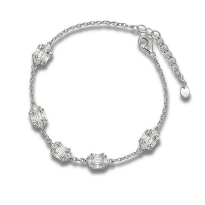 Brățară eleganta cu ovale si zirconii bagheta