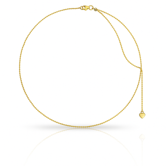 Lanț auriu cu biluțe reglabil maxim 80 cm