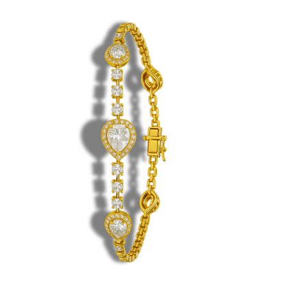 Brățară aurie tennis cu zirconii lacrima