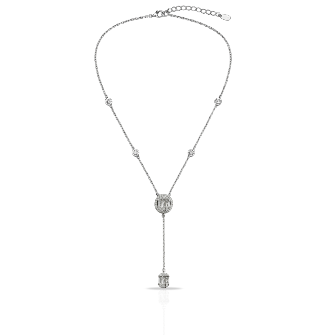 Colier in Y cu zirconii si baghete