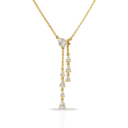 Colier auriu cu zirconii lacrima
