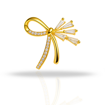 Broșă funda cu baghete