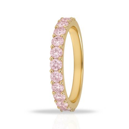 Inel auriu tennis 2 mm roz