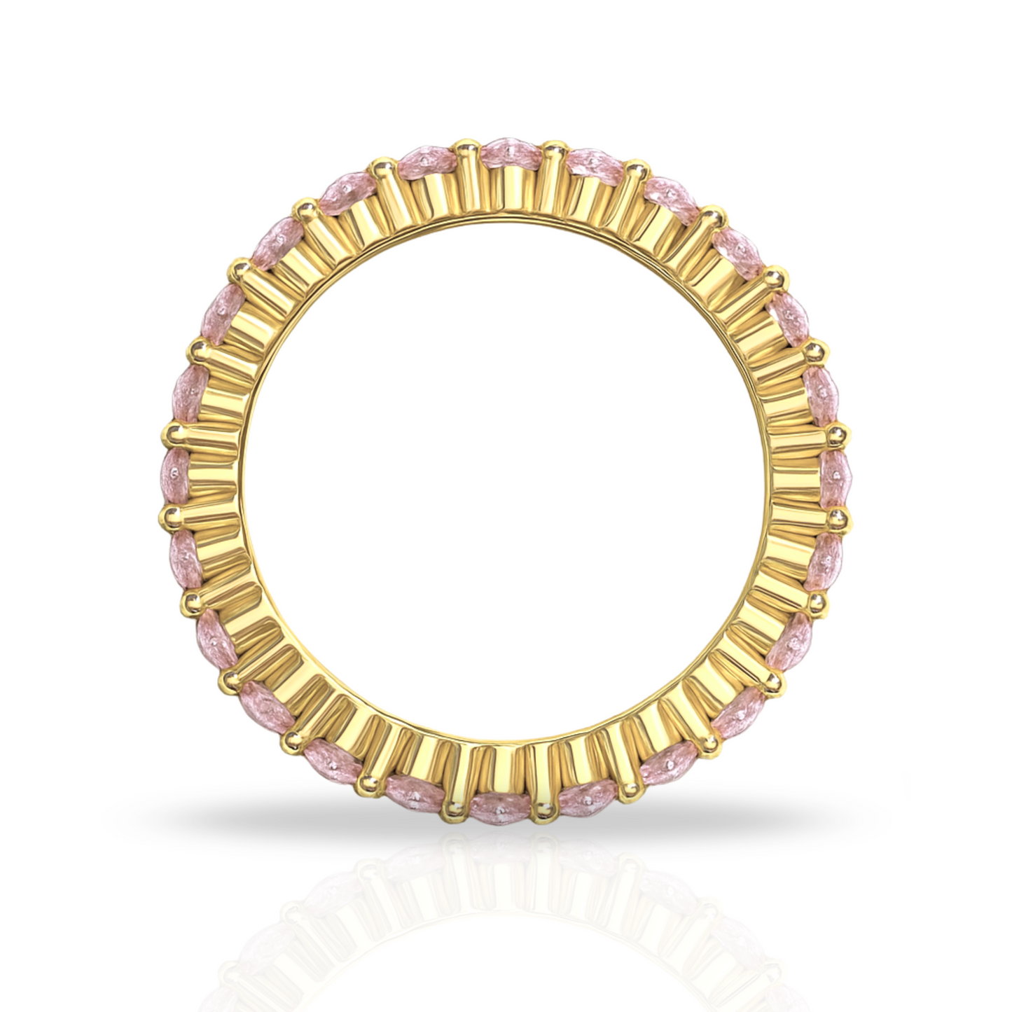 Inel auriu tennis 2 mm roz