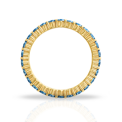 Inel auriu tennis 2 mm bleu