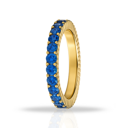 Inel auriu tennis 2 mm albastru