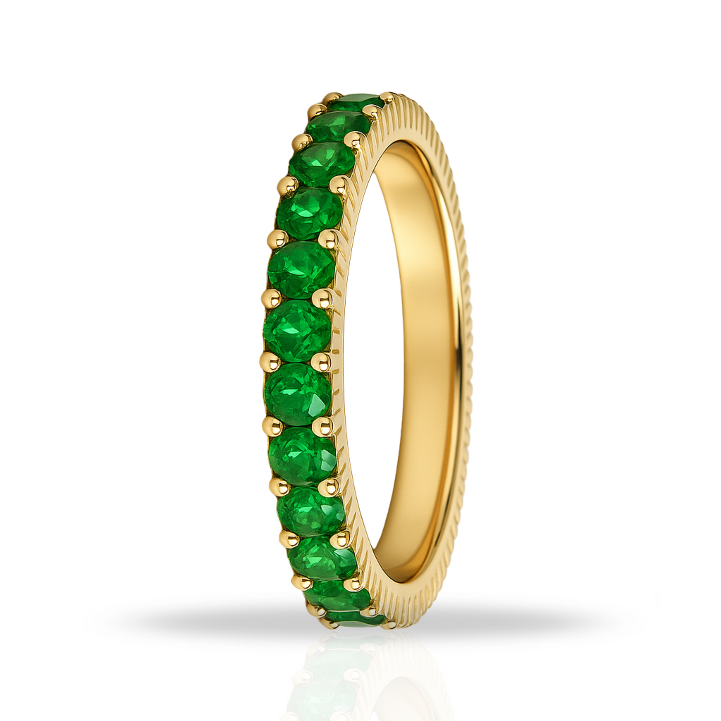 Inel auriu  tennis 2 mm verde