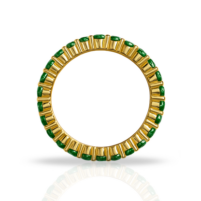 Inel auriu  tennis 2 mm verde