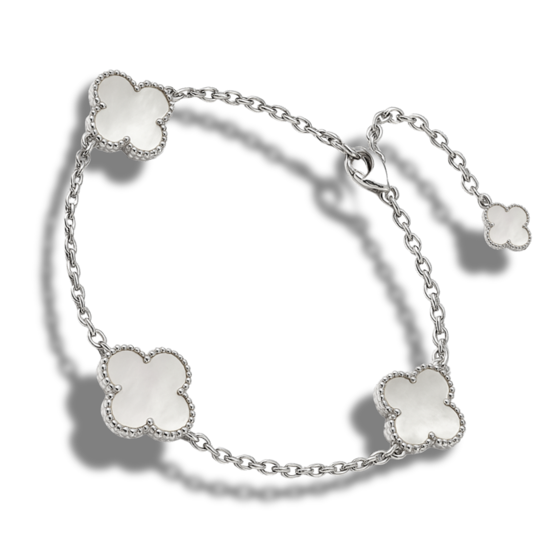 Brățară 3 x trifoi sidef