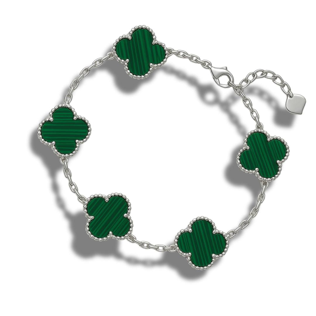 Brățară 5 x trifoi verde