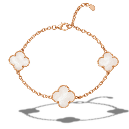 Brățară rose 3 x trifoi sidef