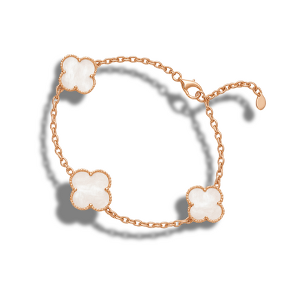 Brățară rose 3 x trifoi sidef