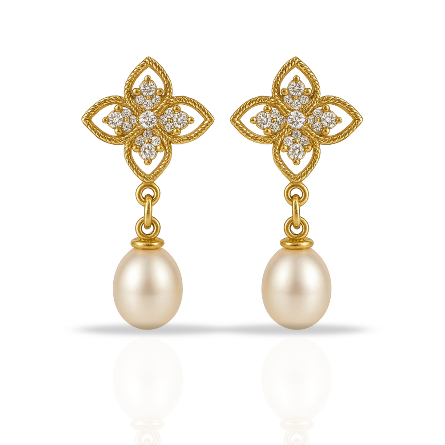 Cercei cercei eleganți floare si perla