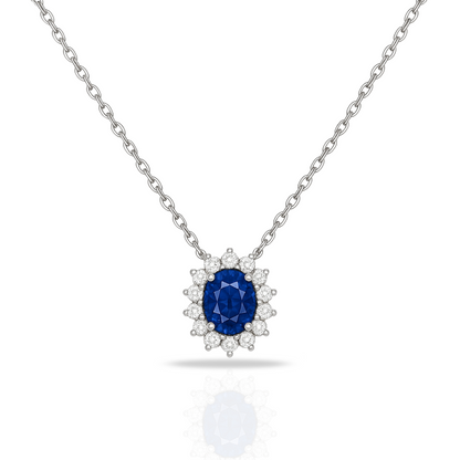 Colier oval albastru