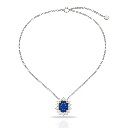 Colier oval albastru