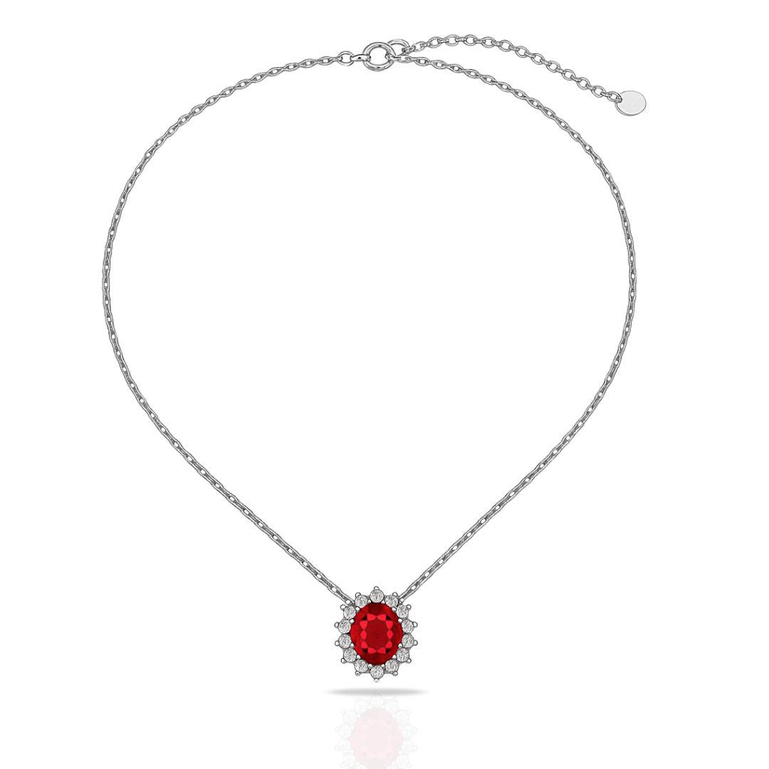 Colier oval roșu