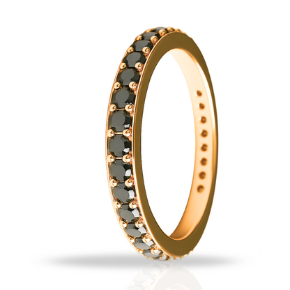 Inel auriu tennis 1 mm negru