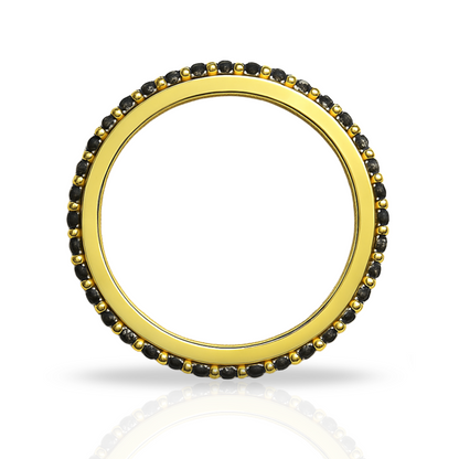 Inel auriu tennis 1 mm negru