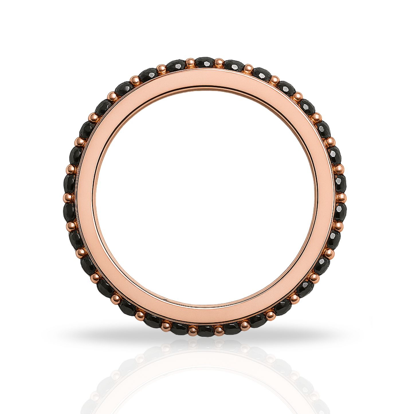 Inel rose tennis 1 mm negru