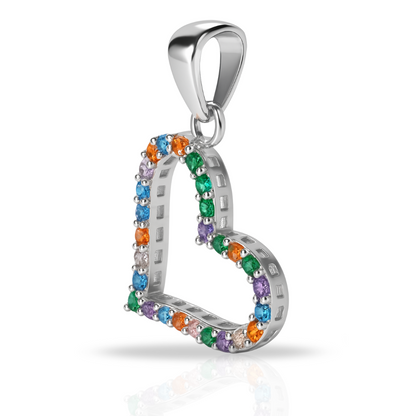 Pandantiv inima cu zirconii colorate