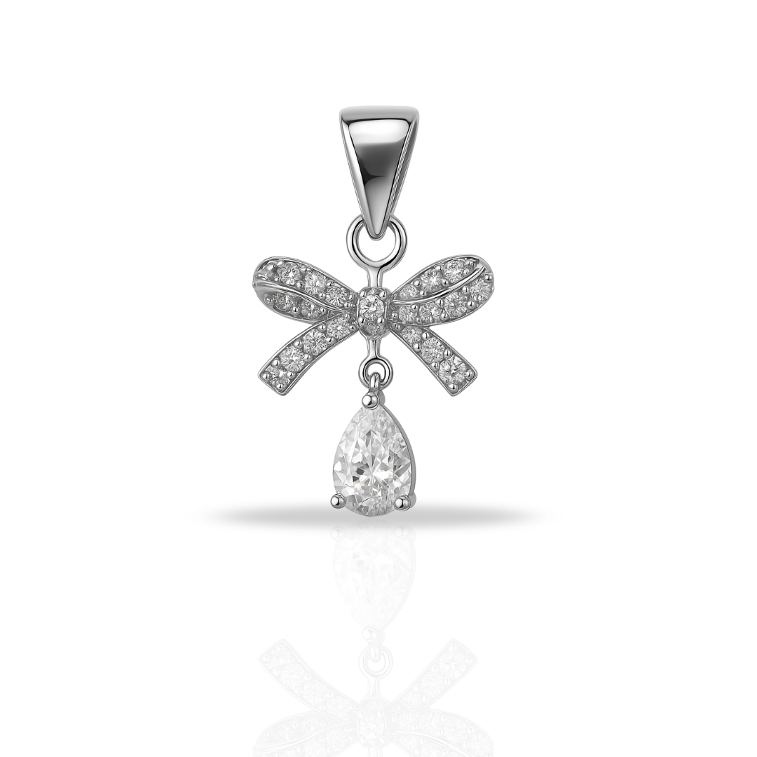 Pandantiv fundiță cu zirconia lacrima