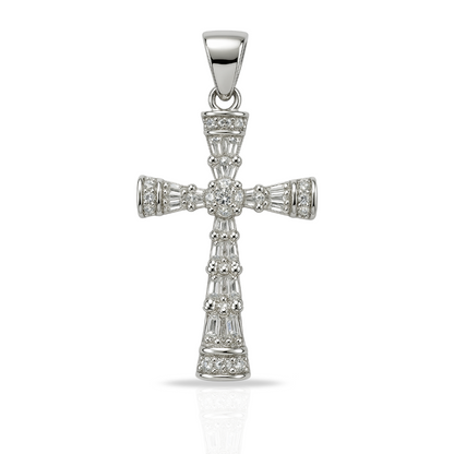 Pandantiv cruce eleganta cu baghete