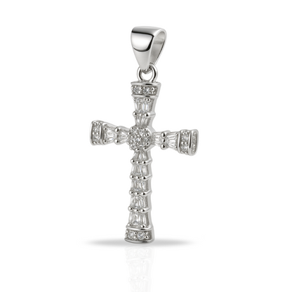 Pandantiv cruce eleganta cu baghete