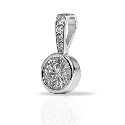 Pandantiv round cut zirconia si linie zirconii