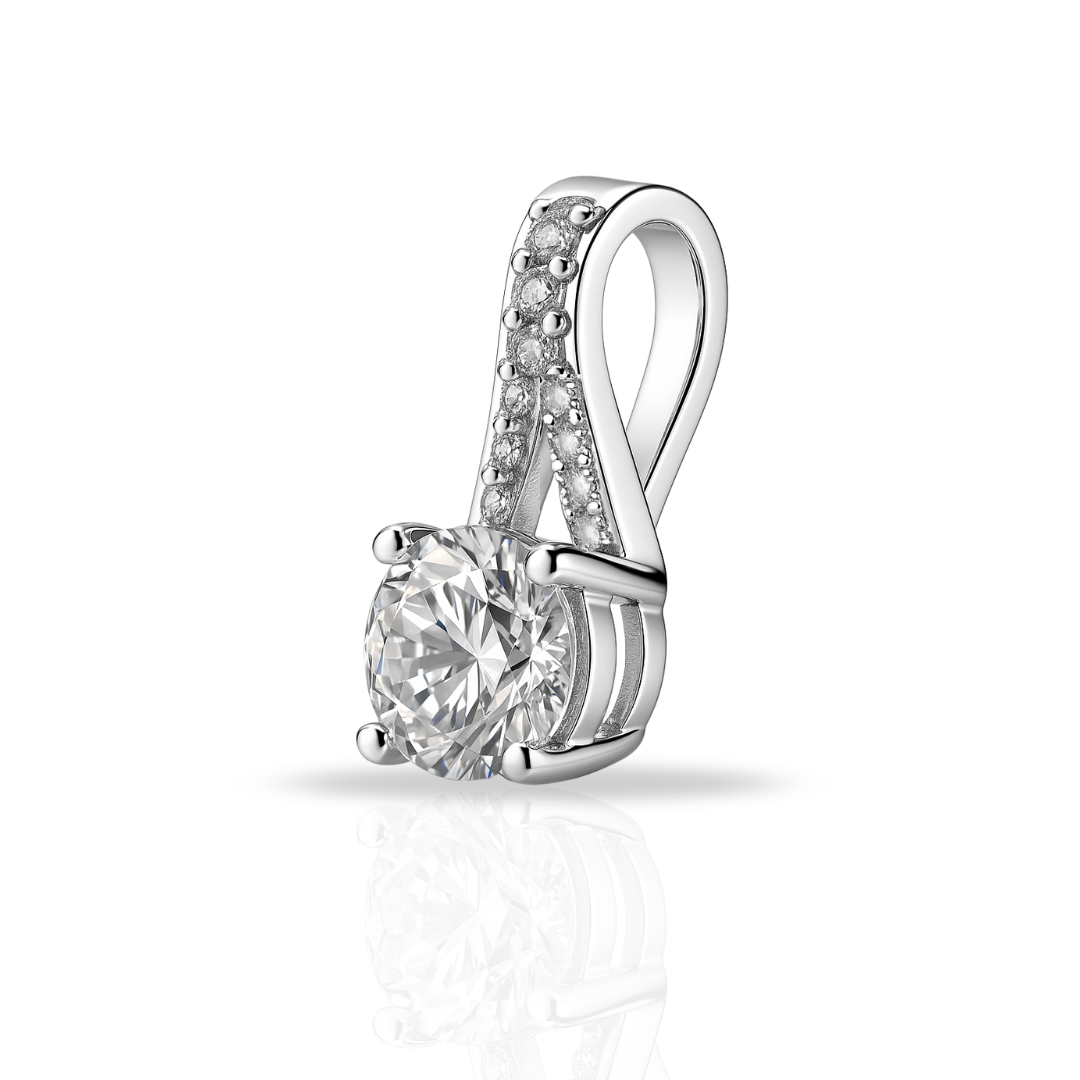 Pandantiv elegant cu zirconia rotund