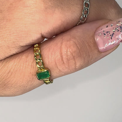 Inel semi cuban roșu