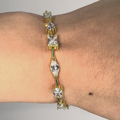 Brățară aurie tennis minimalista