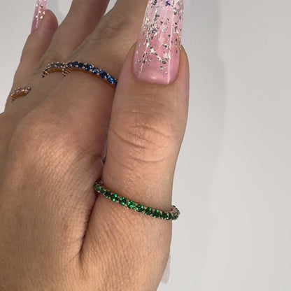 Inel rose tennis 2 mm roz