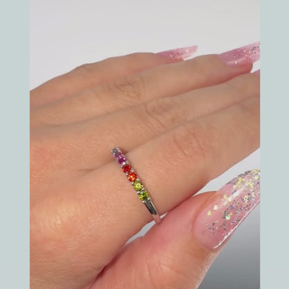 Inel semitennis 2 mm multicolor