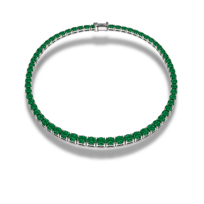 Colier tennis 3 mm cu zirconii verzi